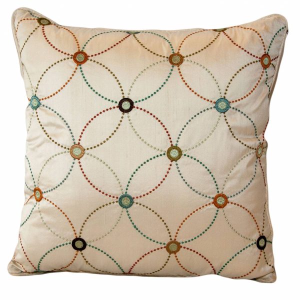 Silk Geometric Circles Cushion with plain back