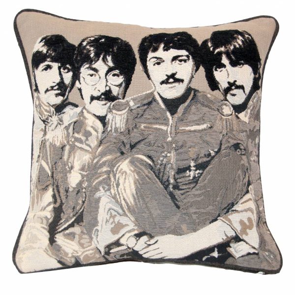 Black & White Beetles Cushion with plain back