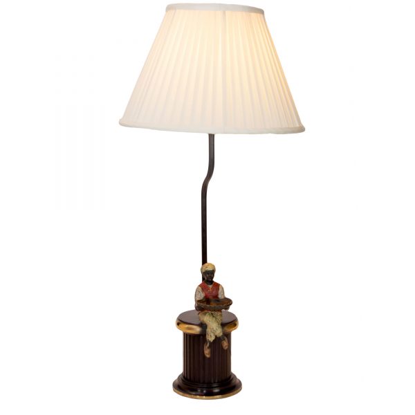 Sitting Man on Brass Base Lamp