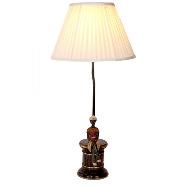 Sitting Woman on Brass Base Lamp