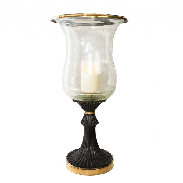 Hammerwood Antiqued Brass Hurricane Lamp