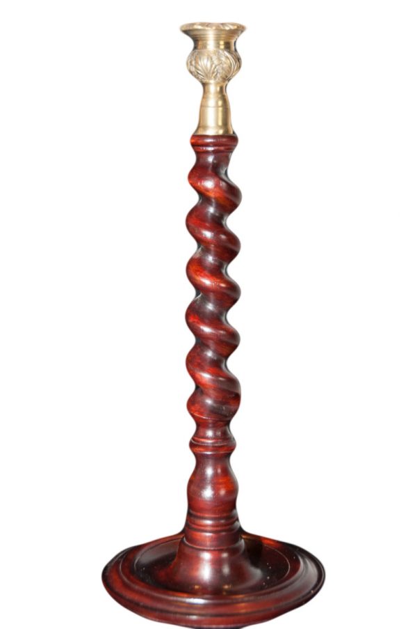 Wooden Barley Twist Candlestick
