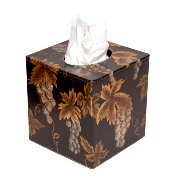 Black & Gold Square Tissue Box