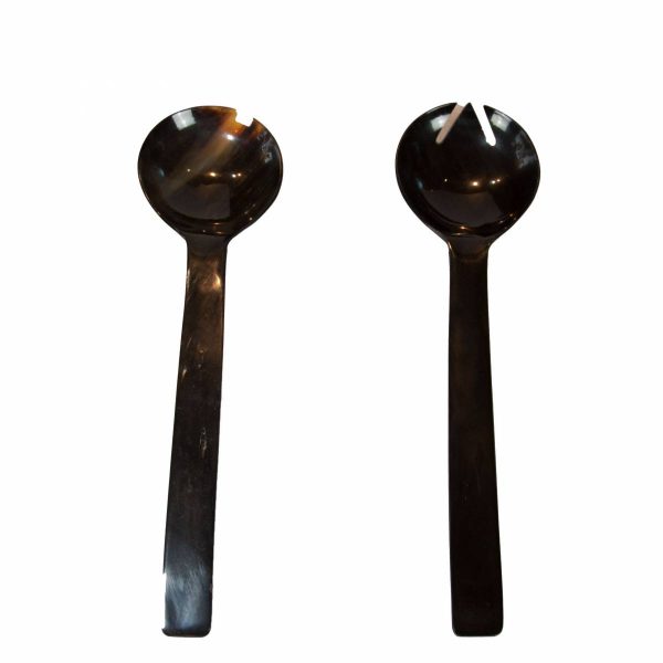Pair of Black Horn Salad Servers 2