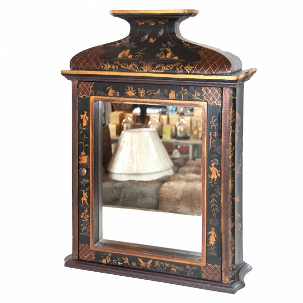 Black Painted Cabinet with Mirror