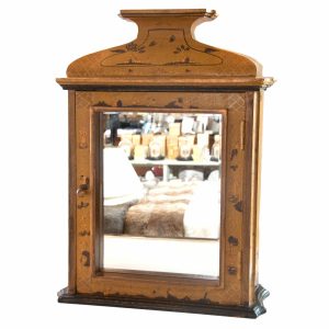 Ochre Painted Cabinet with Mirror