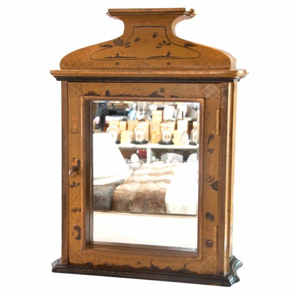 Ochre Painted Cabinet with Mirror