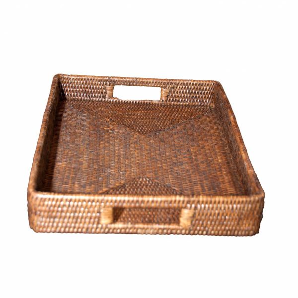Natural Handwoven Rattan Rectangular Tray