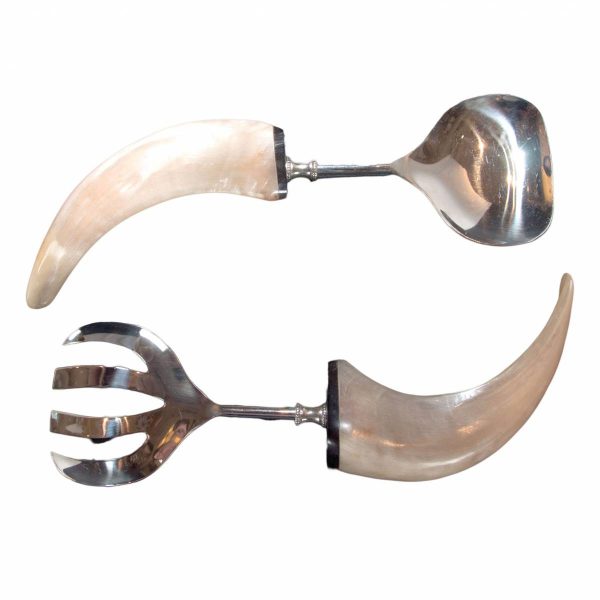 Pair of Horn Handled Salad Servers