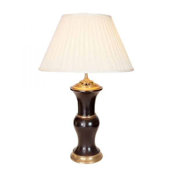 Charleote Wood & Brass Candlestick Lamp