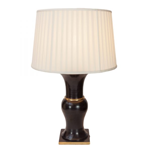 Chepstow Bronze & Brass Vase Lamp on Square Base