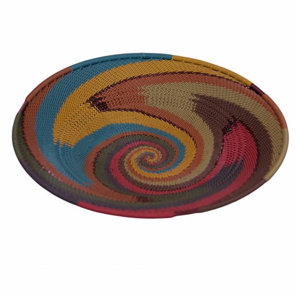 Sunset Medium Round Handwoven Telephone Wire Platter