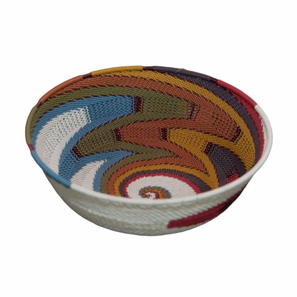 Desert Tones Large Round Handwoven Telephone Wire Basket