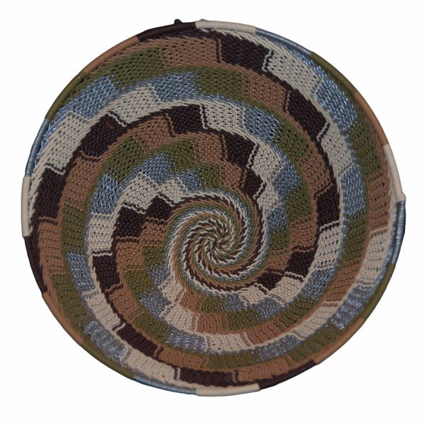 Earthtone Large Round Handwoven Telephone Wire Basket